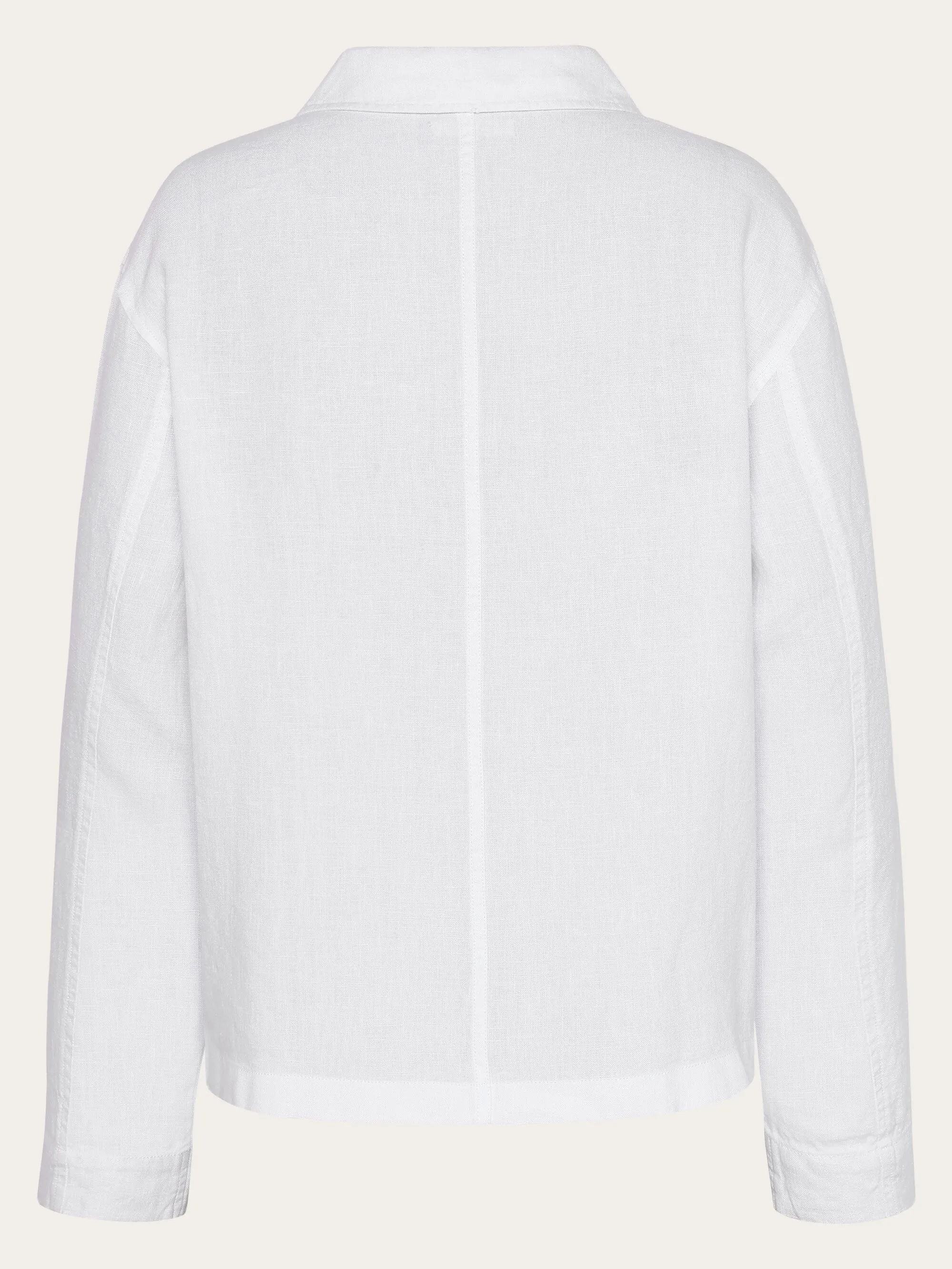 Regular linen overshirt - GOTS/Vegan - Bright White Knowledge Cotton