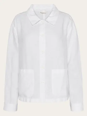 Regular linen overshirt - GOTS/Vegan - Bright White Knowledge Cotton