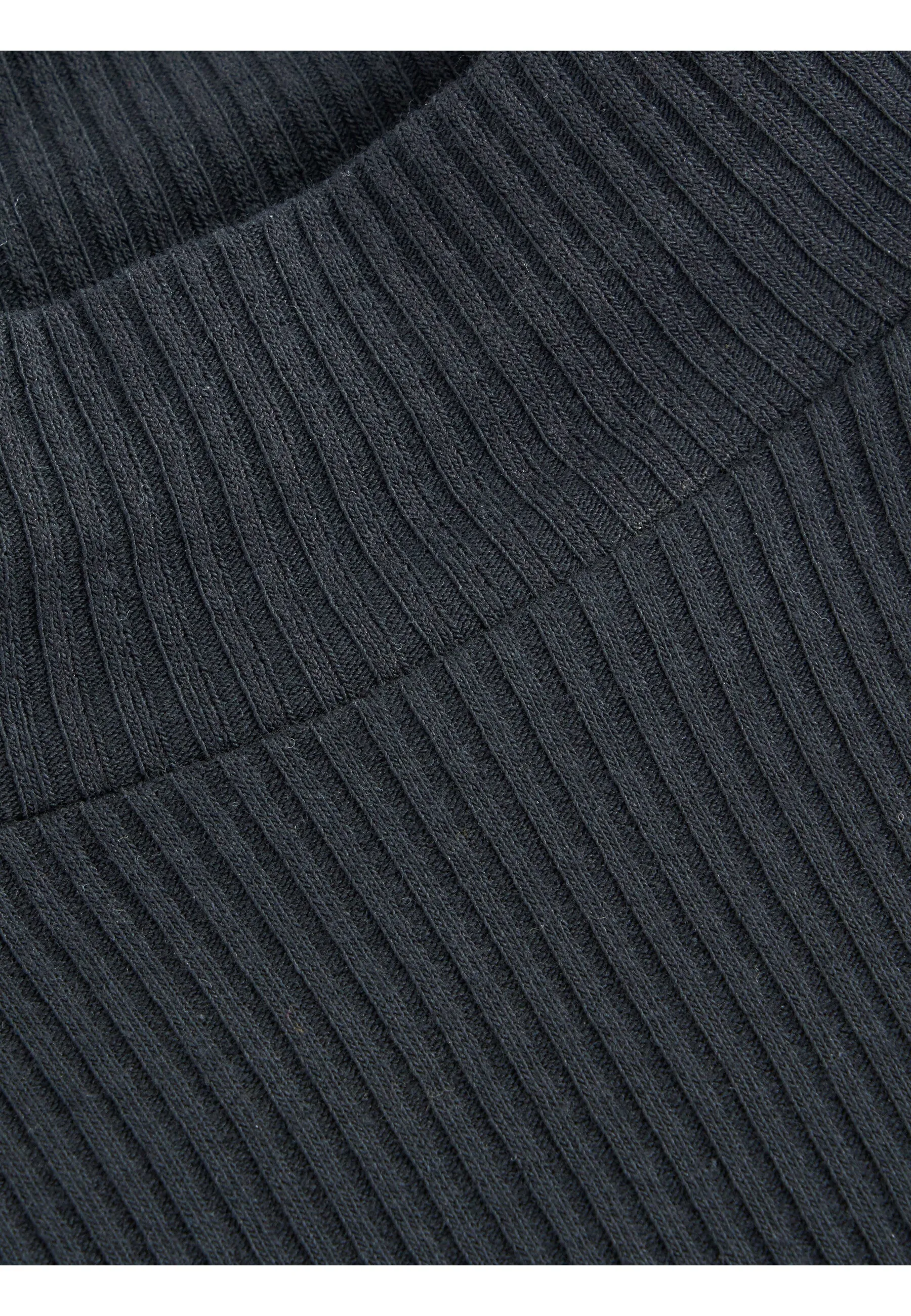 Rib high neck LS - Black Jet Knowledge Cotton
