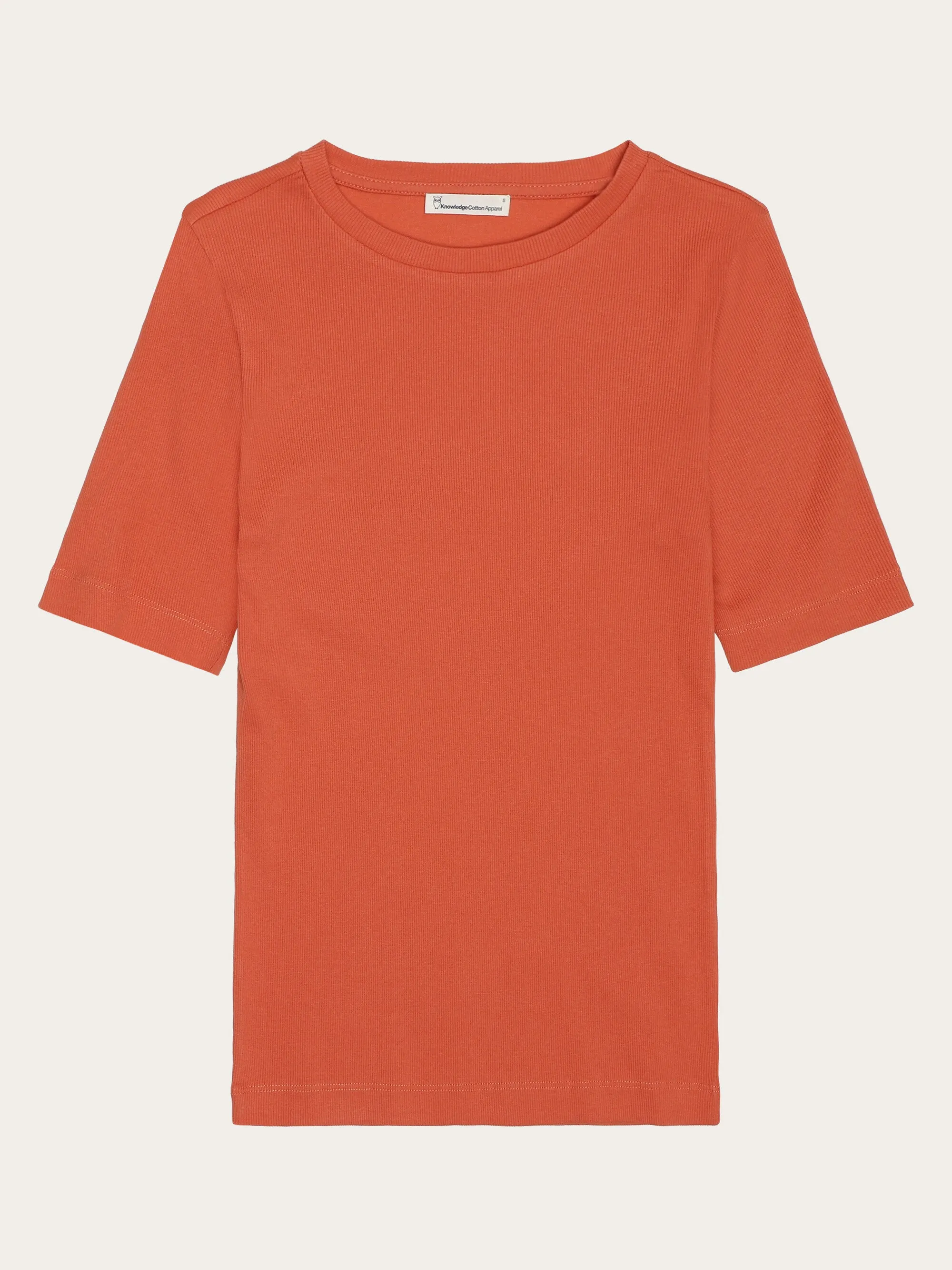 Rib t-shirt - Langoustino Knowledge Cotton
