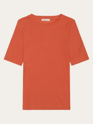 Rib t-shirt - Langoustino Knowledge Cotton