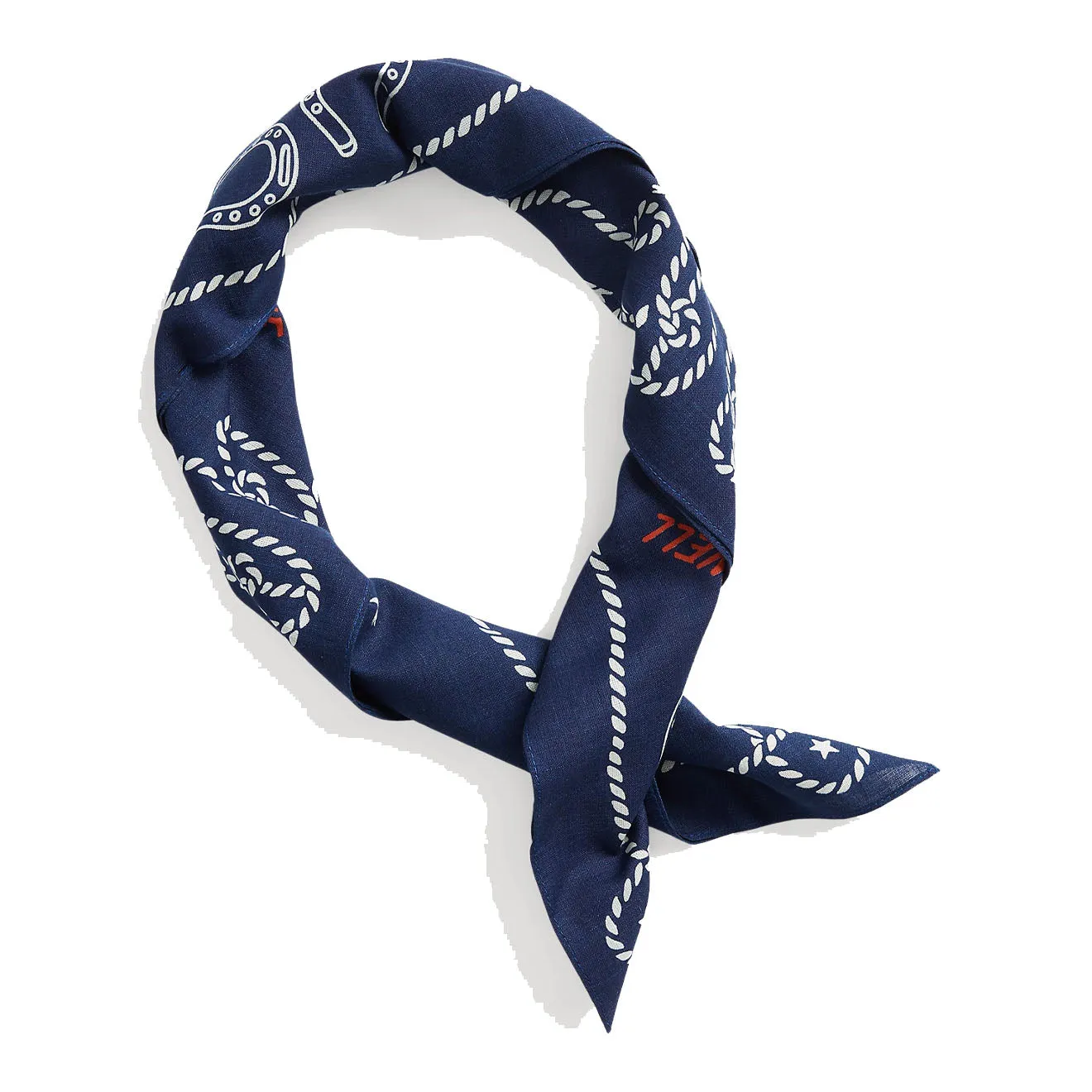 RRL by Ralph Lauren Indigo Jean-Print Cotton Bandana Indigo/Cream/Red