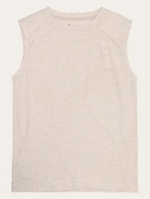 Slub tanktop - GOTS/Vegan - Creme Stripe Knowledge Cotton