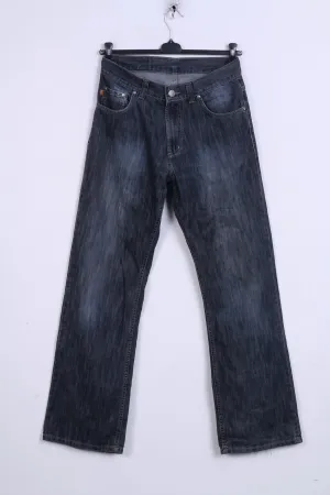 Stanley Jeans Mens L34 Trousers Denim Jeans Navy Cotton