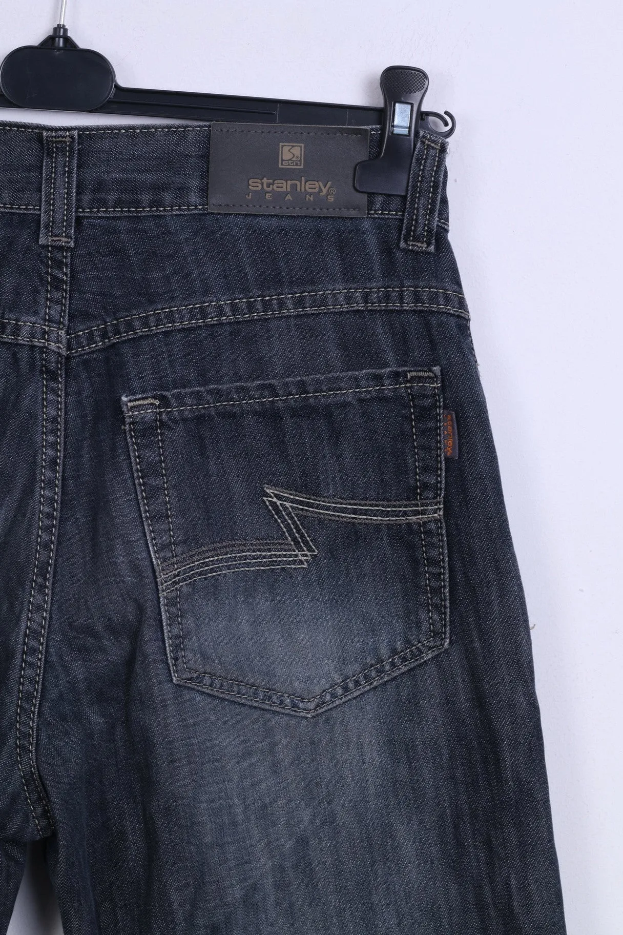 Stanley Jeans Mens L34 Trousers Denim Jeans Navy Cotton