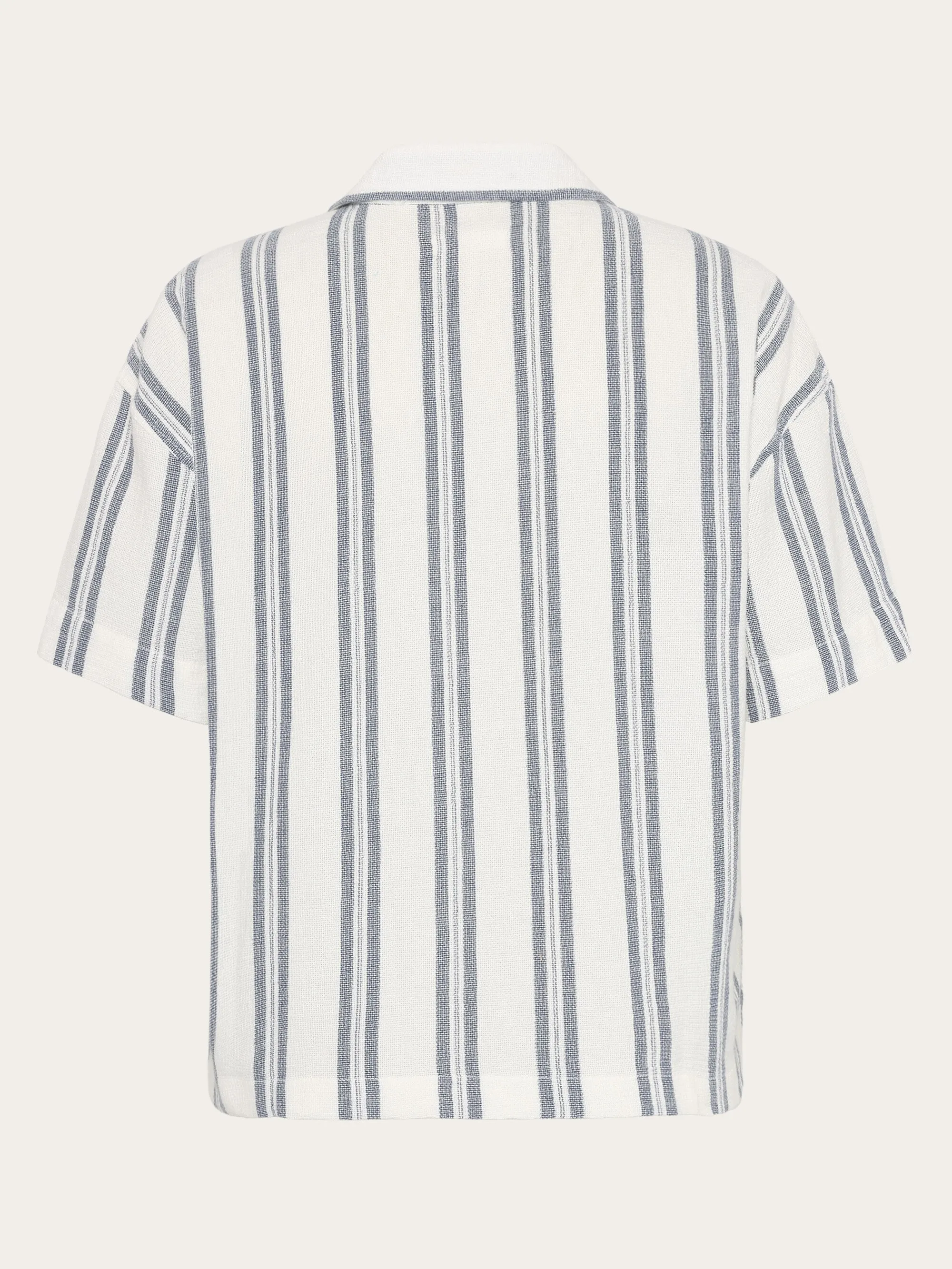 Striped short sleeved shirt - GOTS/Vegan - Blue stripe Knowledge Cotton