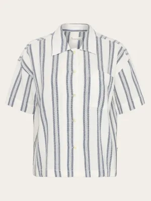 Striped short sleeved shirt - GOTS/Vegan - Blue stripe Knowledge Cotton