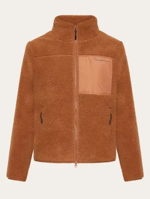 Teddy high neck zip jacket - Mocha Bisque Knowledge Cotton