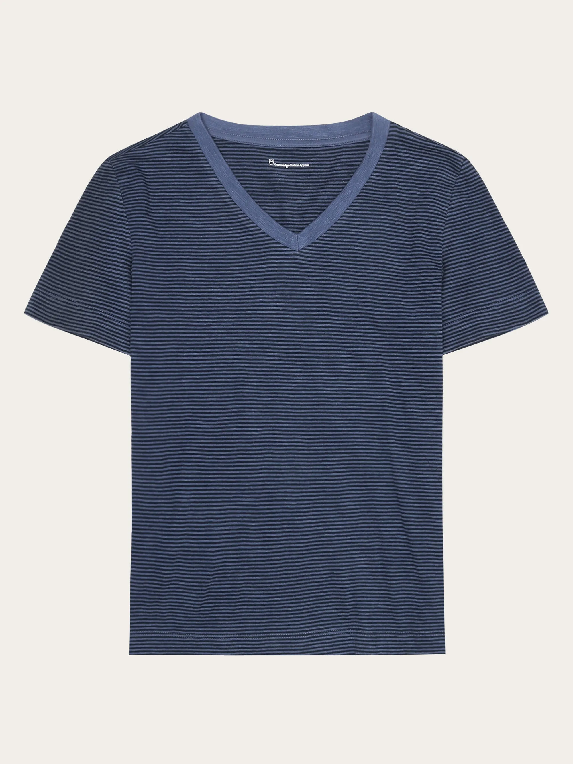 V-neck slub t-shirt - GOTS/Vegan - Navy Knowledge Cotton
