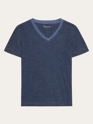 V-neck slub t-shirt - GOTS/Vegan - Navy Knowledge Cotton