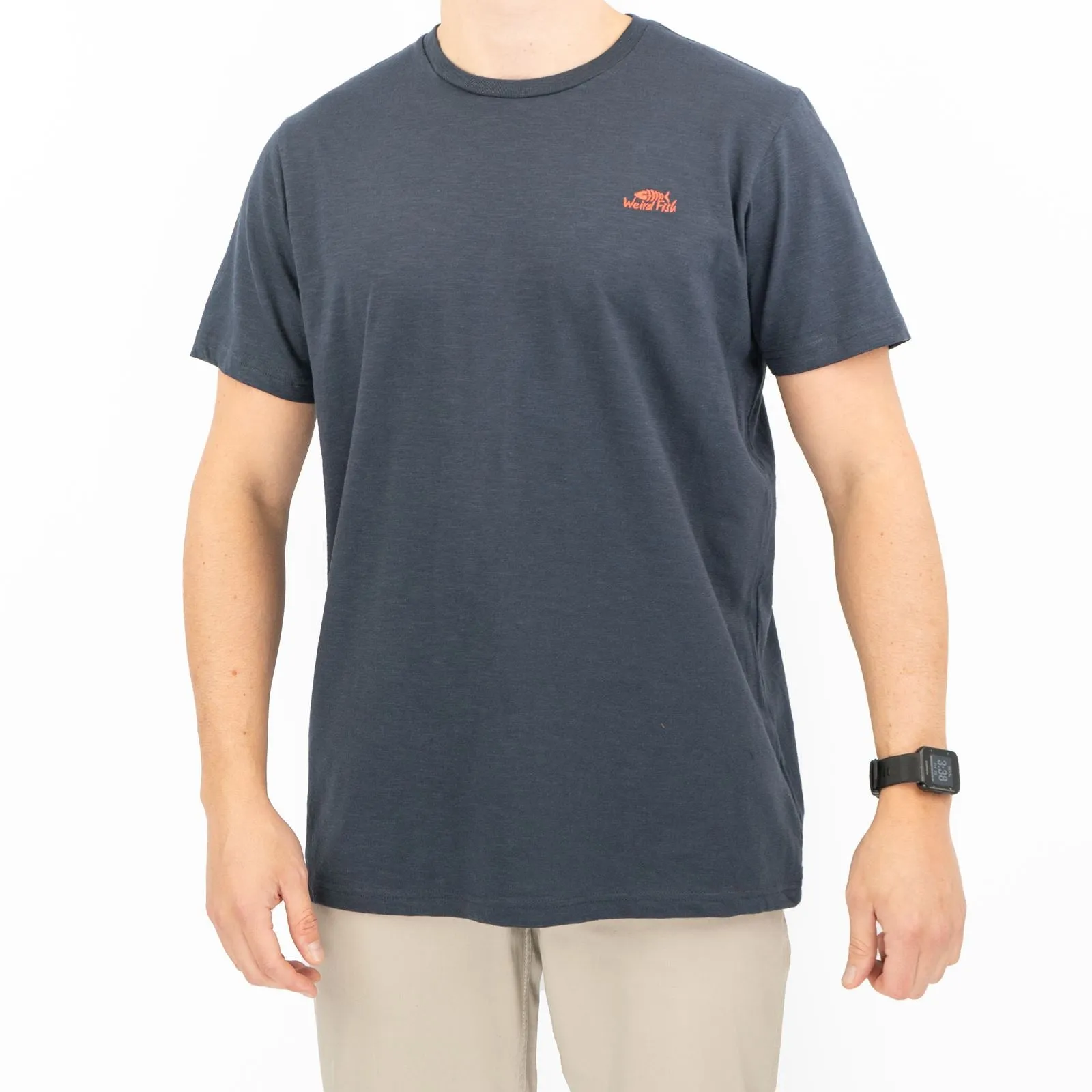 Weird Fish Mens Navy Fished T-Shirt in Organic Cotton